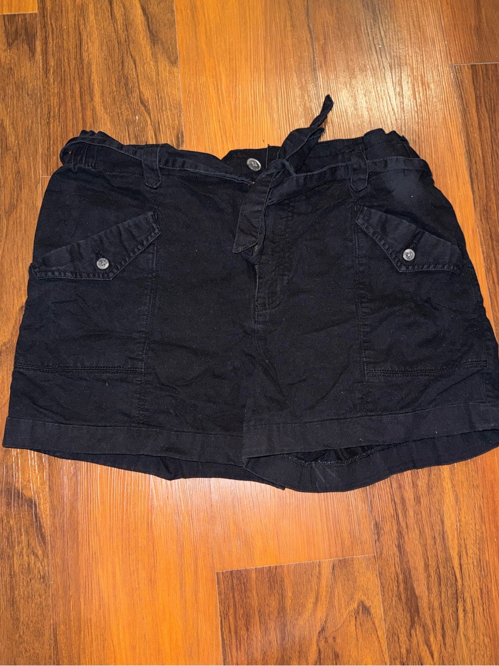 Old Navy Black Cargo Shorts with Button Flap Pockets